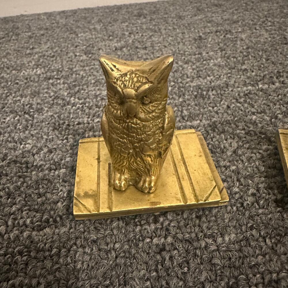 Vintage Owl Paperweight Figurine - Brass Made in Korea - Picture 4 of 5